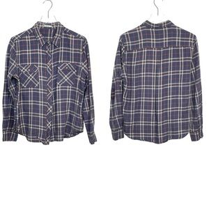Kimchi Blue/Urban Outfitters Button Sown Flannel Navy/White Plaid Size L
